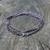 Braided Boho Crochet Seed Bead Silk Thread Necklace / Wrap Bracelet in Lilac / GS102-148