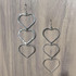 Hammered  Boho, Geometric Minimalist Silver Heart Earrings / GAE S B720-1