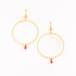 Hammered, Bohemian, Gold-plated, Wire Wrapped Gypsy Boho Earrings, Handmade / GAE G B212-2