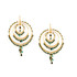 Handmade Bohemian Beaded Gold Plated Chandelier Earrings / CAE G B40-M115