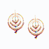 Handmade Bohemian Beaded Gold Plated Chandelier Earrings / CAE G B40-M4