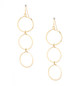 Hammered Geometric Minimalist Gold Plated Triple Hoop Earrings, Handmade / GAE G B1-3