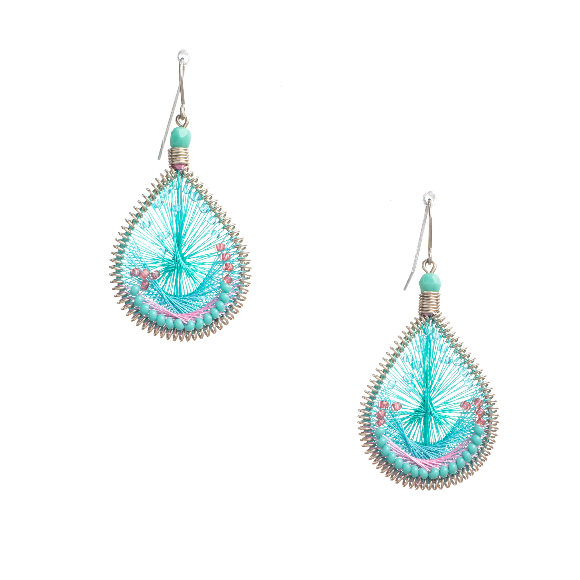 (MERMAID)Silk Thread Teardrop Earrings