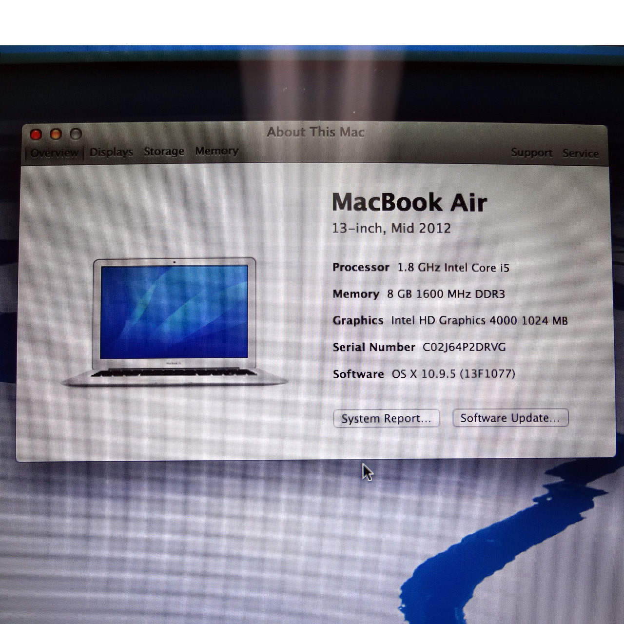 Apple Macbook Air 13' Inch A1466 Mid 2012 Intel i5 8 GB RAM
