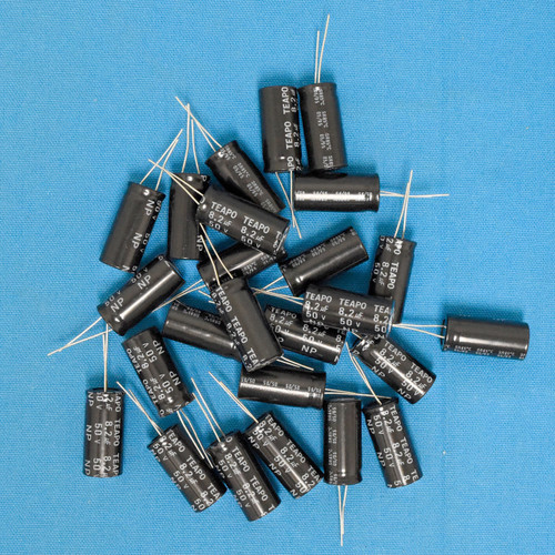 {50 pcs} 8.2uf 50V SR050M8R20ST6 Radial Lead Electrolytic Capacitors SR 85º Teap