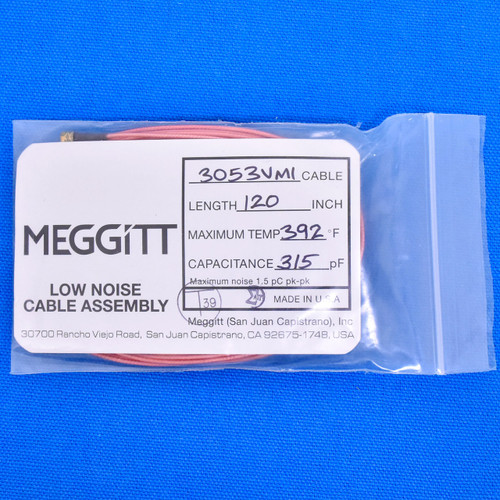Meggitt Endevco 3053VMI-120, 120" 392˚F Cap. 315 pF Low noise high impedance differential Cable Assembly