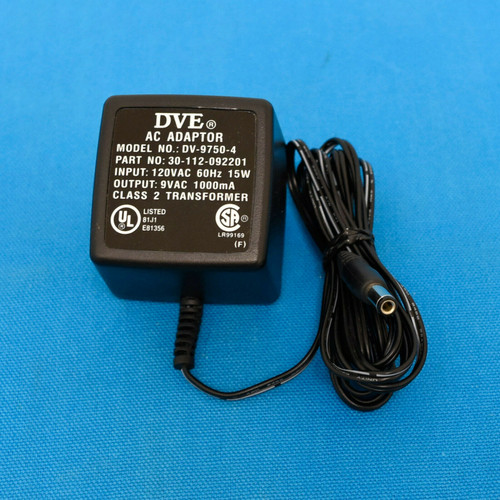 Dve Class 2 Transformer 9VAC, 1000mA AC Adapter, 9 V Model DV-9750-4