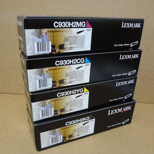 Lexmark 4/C CMYK Toner C930H2CG C930H2MG C930H2YG C930H2KG C935 C935DN C935DTN