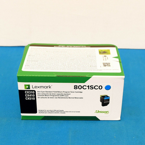 Lexmark 80C1SC0 Cyan Toner Cartridge CX310 CX410 CX510 Factory Sealed 