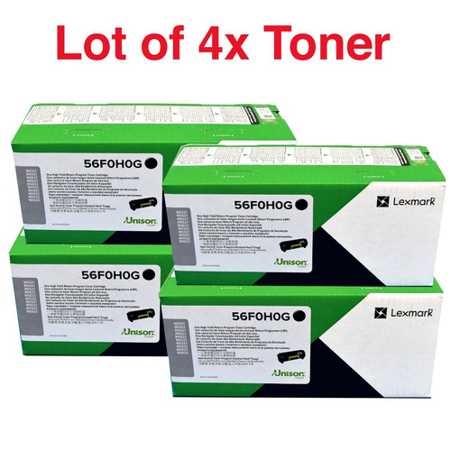 Lexmark 56F0H0G 15K Black Toner Ms321 Ms421 Ms521 Ms621 Ms622 Mx421 Mx521 (4 Pak