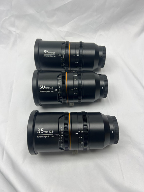 Blazar Great Joy 35mm/50mm/85mm T2.9 Anamorphic Set Blue Flare for Sony E-Mount
