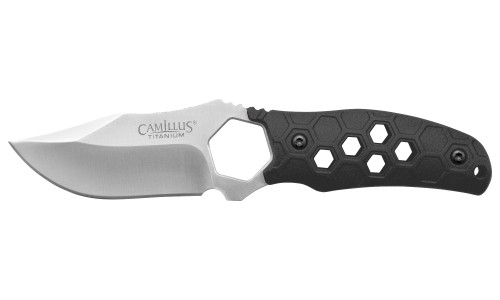 Camillus Comb Black 7.25" Fixed Blade Knife