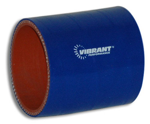 Vibrant Performance 4 Ply Aramid Reinforced Silicone Hose Coupling, 1" I.D. x 3" Long - Blue