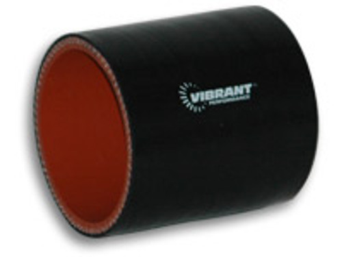 Vibrant Performance 4 Ply Aramid Reinforced Silicone Hose Coupling, 3" I.D. x 3" Long - Black