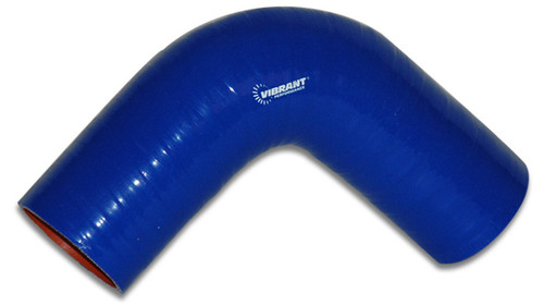 Vibrant Performance 4 Ply Aramid Reinforced 90 Degree Silicone Elbow, 3.5" I.D. x 3.5" Leg Length - Blue