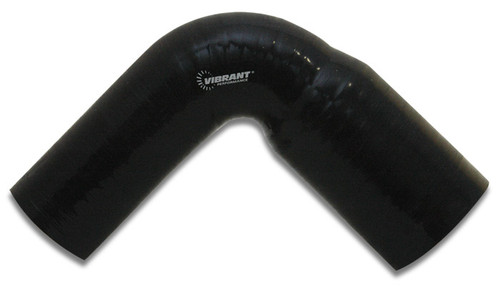 Vibrant Performance 4 Ply Aramid Reinforced 90 Deg. Silicone Transition Elbow Elbow, 2.5" ID x 3" ID x 3.5" Leg Length - Black