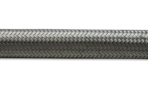 Vibrant Performance 2ft Roll of Stainless Steel Braided Flex Hose; AN Size: -6; Hose ID 0.34"