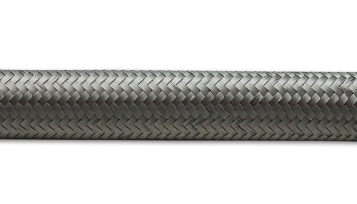 Vibrant Performance 5ft Roll of Stainless Steel Braided Flex Hose; AN Size: -6; Hose ID 0.34"