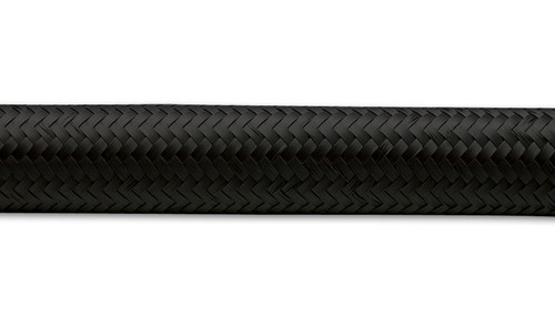 Vibrant Performance 2ft Roll of Black Nylon Braided Flex Hose; AN Size: -8; Hose ID: 0.44"