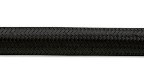 Vibrant Performance 10ft Roll of Black Nylon Braided Flex Hose; AN Size: -4; Hose ID: 0.22"