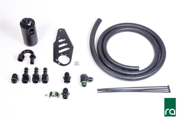 Radium Catch Can Kit, BMW 335i/135i N54
Includes:
-Aluminum oil catch can with integrated dipstick
-Aluminum laser cut BMW specific mounting bracket
-Aluminum 10AN BMW specific PCV adapter fittings 
-Aluminum 10AN hose ends and adapter fittings
-Enough 10AN PCV hose to work with modified vehicles
-Stainless Mounting hardware