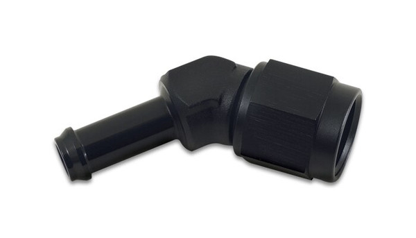 Vibrant Performance Female AN to Hose Barb 45 Degree Adapter, AN Size: -6; Barb Size: 3/8"