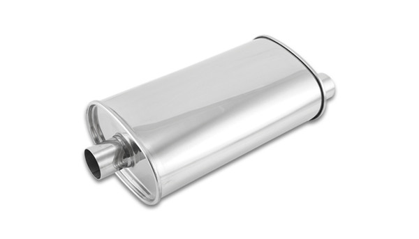 Vibrant Performance STREETPOWER Oval Muffler, Polished, 2" inlet/outlet (Center-Offset)
Muffler Specs
Inlet Diameter: 2"
Outlet Diameter: 2"
Muffler Size: 5" x 9" Oval Muffler Body, 15" Long
Overall Length: 20"