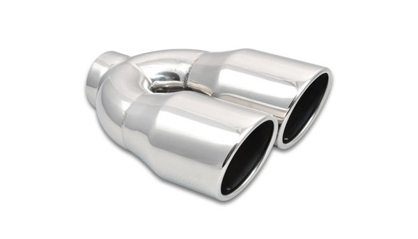 Vibrant Performance Weld-on Exhaust Tips Dual 3.5" Round Stainless Steel Tips (Single Wall, Angle Cut)