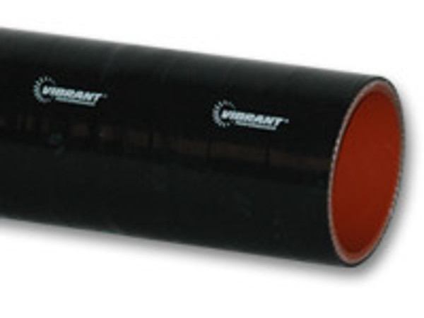 Vibrant Performance 4 Ply Aramid Reinforced Silicone Straight Hose, 2.5" I.D. x 36" Long - Black, 4 Ply Reinforced Silicone