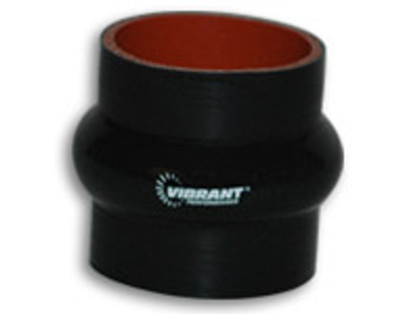 Vibrant Performance 4 Ply Aramid Reinforced Silicone Hump Hose, 4" I.D. x 3" Long - Black