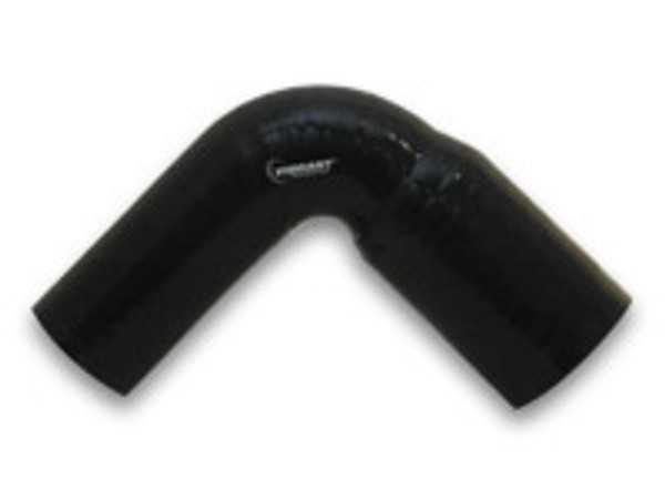 Vibrant Performance 4 Ply Aramid Reinforced 90 Deg. Silicone Transition Elbow Elbow, 2.5" ID x 2.75" ID x 3.5" Leg Length - Black