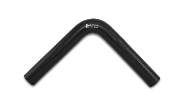 Vibrant Performance 4 Ply Aramid Reinforced 90 Degree Silicone Elbow, 1" I.D. x 8" Leg Length - Black