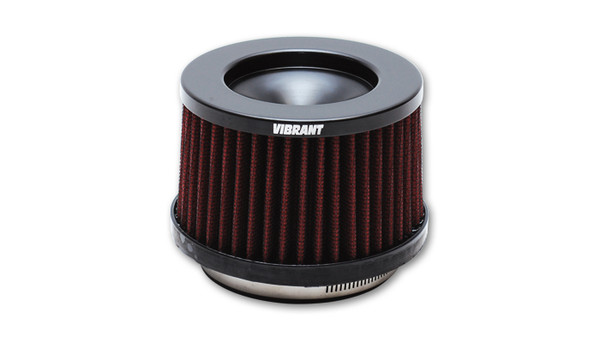 Vibrant Performance Classic Air Filter 3"
THE CLASSIC Performance Air Filter (3" inlet ID, 3-5/8" Filter Height)
Inlet ID: 3.00" (76.2mm)
Filter Cap OD: 5.00" (127mm)
Filter Base OD: 5.50" (139.7mm)
Overall Height: 4.375" (111.1mm)
Filter Cap Color: Black
Vibrant Performance Classic Filters features a 4-Ply cotton gauze filter element that allows for significantly more airflow than a typical stock air filter while also providing excellent filtration of airborne particulate. Each filter is pre-oiled and is washable and reusable (it is recommended that the filter element is cleaned every 10,000-15,000 miles (16,000 to 24,000 kilometers).