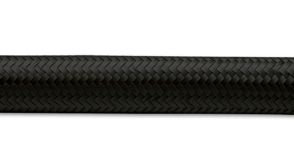 Vibrant Performance 2ft Roll of Black Nylon Braided Flex Hose; AN Size: -4; Hose ID: 0.22"