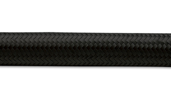 Vibrant Performance 10ft Roll of Black Nylon Braid Flex Hose; AN Size: -12; Hose ID: 0.68"