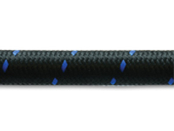 Vibrant Performance 5ft Roll of Black Blue Nylon Braided Flex Hose; AN Size: -12; Hose ID 0.68"