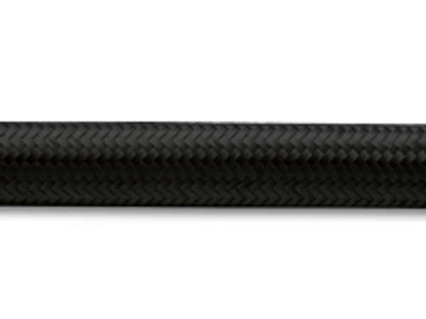 Vibrant Performance 5ft Roll of Black Nylon Braided Flex Hose; AN Size: -16; Hose ID 0.89"