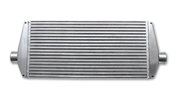 Vibrant Performance Intercooler Air-to-Air with End Tanks; 30"W x 9.25"H x 3.25"Thick

6061 Aluminum

Core Width: 22" (Overall Width with End Tanks: 30")
Core Height: 9.25"
Core Thickness: 3.25"
Inlet Diameter: 2.50"
Outlet Diameter: 2.50"
Inlet/Outlet Neck Location: Offset

Approx. HP Rating for this intercooler: 550 HP
Bar and Plate Construction