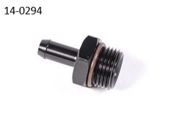 Radium 8AN ORB to 8.5mm Barb
These adapter fittings are designed to be used in many Radium products including fuel rails, surge tanks, fuel pressure regulators, etc. However, they can be used in any application using a -8AN ORB (3/4"-16) O-ring port.