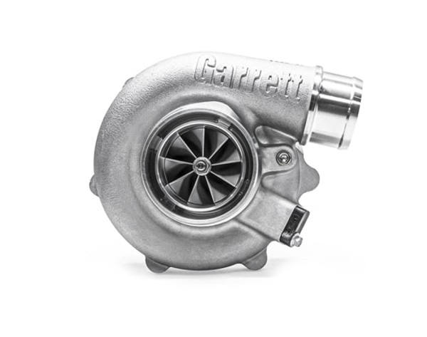 Garrett G30-660 Supercore, Standard Rotation
Horsepower: 350 - 660HP
Displacement: 2.0 - 3.5L

Garrett® G Series Compressor Aerodynamics for maximum HP. Fully machined Speed Sensor and pressure ports. New Turbine Wheel Aero constructed of MAR-M alloy rated 1055ºC. Stainless Steel wastegated and non wastegated turbine housing option capable of 1050°C. Oil restrictor and water fittings included.

Compressor side: TRIM 65 A/R 0.70

Compressor Air Inlet: Hose 3"

Compressor Air Outlet: Hose 2"