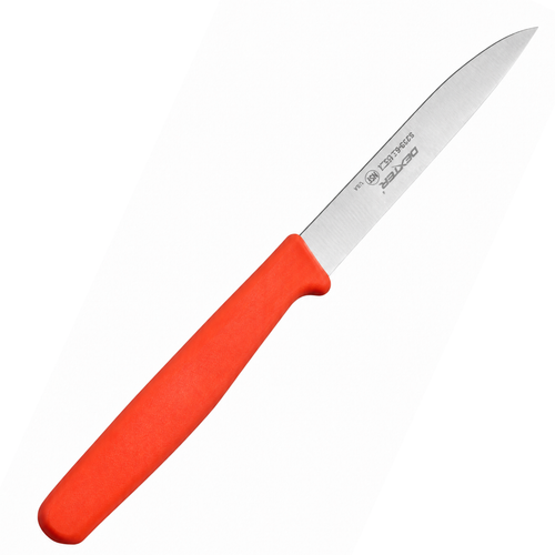 Orange floral straight knife for cutting fresh flower stems at Arizona Flower Market in Phoenix