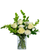 Whispers of Peace green and white sympathy flowers with roses, carnations, and snapdragons – Phoenix AZ