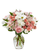Blush Mode floral arrangement with peach spray roses, pink lilies, white daisies, and soft blush blooms in a clear glass vase, Phoenix florist