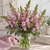 Lavender snapdragons displayed in a floral arrangement