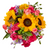 Farm fresh bouquet with sunflowers, hot pink roses, and lavender stock in Phoenix AZ