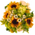 Farm fresh bouquet with sunflowers, green hydrangea, white daisies, and craspedia in Phoenix AZ