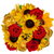 Sun Kissed Sunflowers bouquet with red and yellow roses in Phoenix AZ