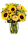 Mellow Yellow sunflower and yellow rose bouquet with button poms – Phoenix AZ