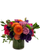 Dahlia Radiance bouquet with orange dahlias, roses, lisianthus, green trick, and ruscus Phoenix AZ
