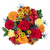 Marigold Glory bouquet with marigolds, roses, lilies, carnations, mums, button poms, and thistle in Phoenix AZ.
